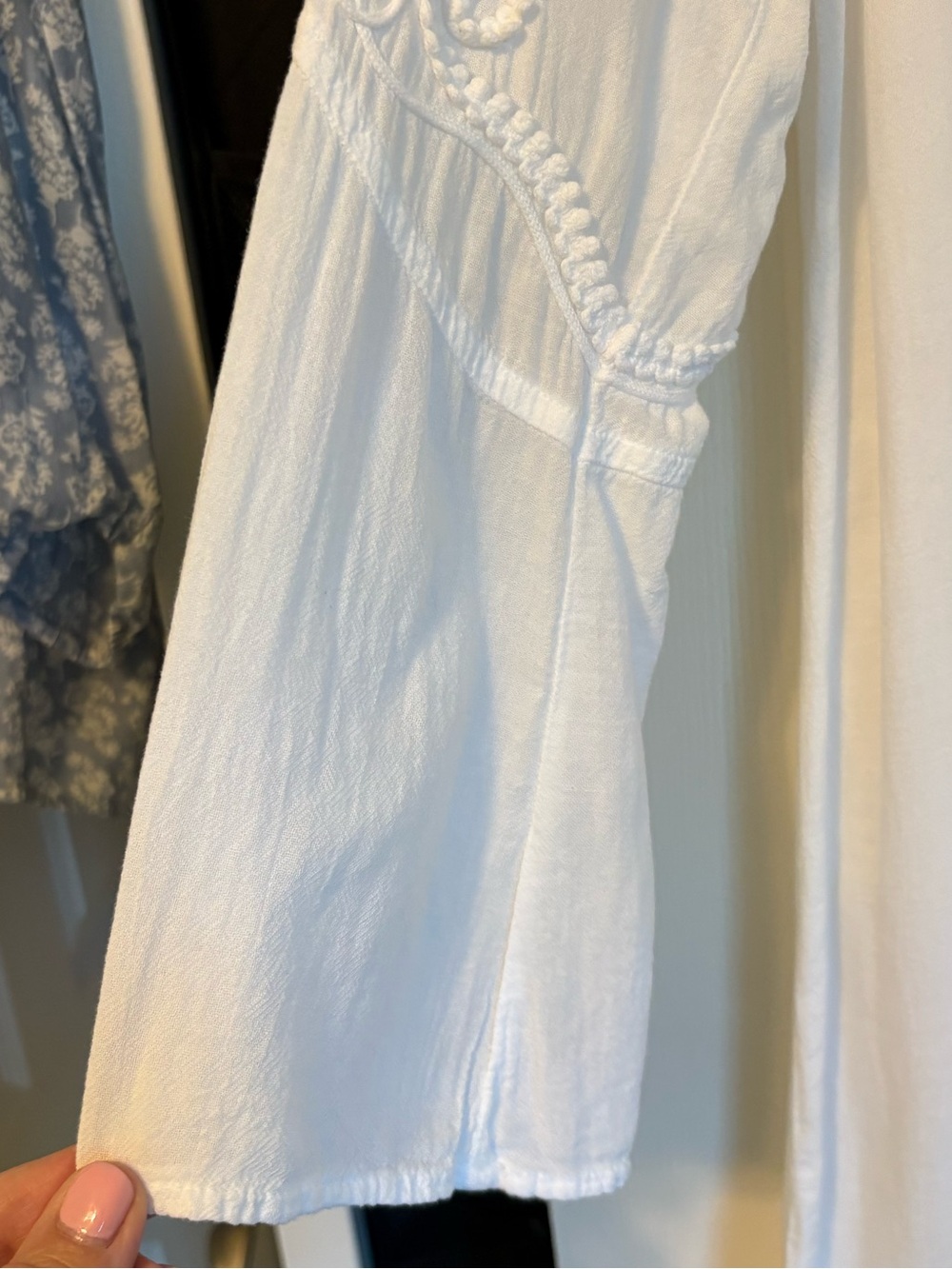 Soft Surroundings White Cotton Peasant Blouse Sz L - Picture 5 of 13